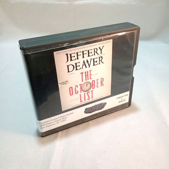 The October List by Jeffery Deaver – Unabridged Audiobook 6 CDs Ex-Library - Picture 1 of 4